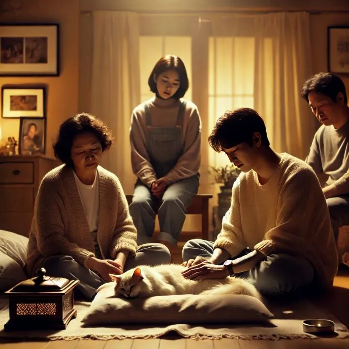 고양이 죽기 전 발작 때문에 놀란 가족 이미지