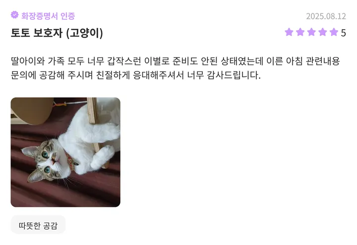 부천강아지화장 이용후기
