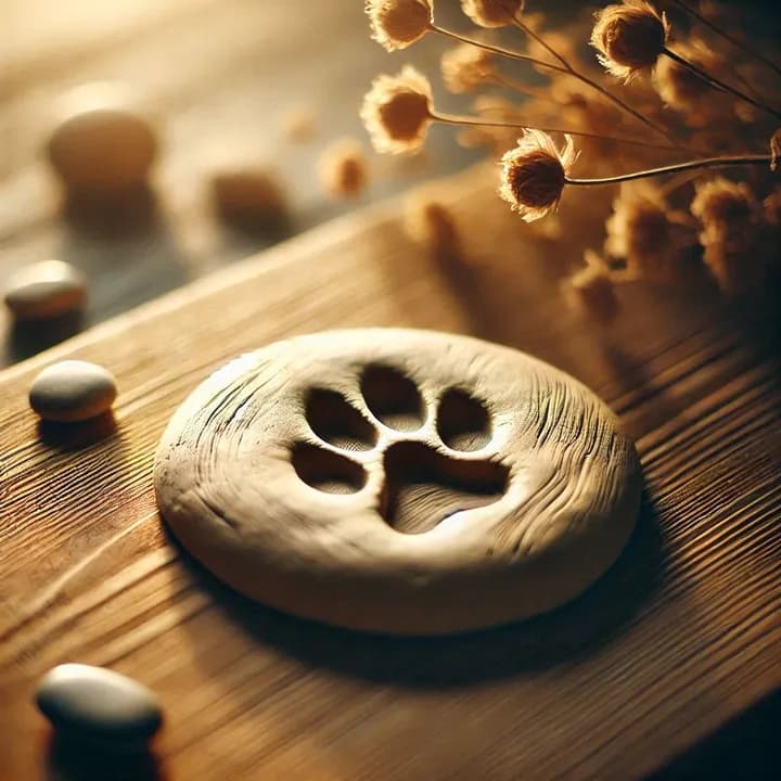 고양이 죽기 전 행동 보여서 발자국 찍은 모습