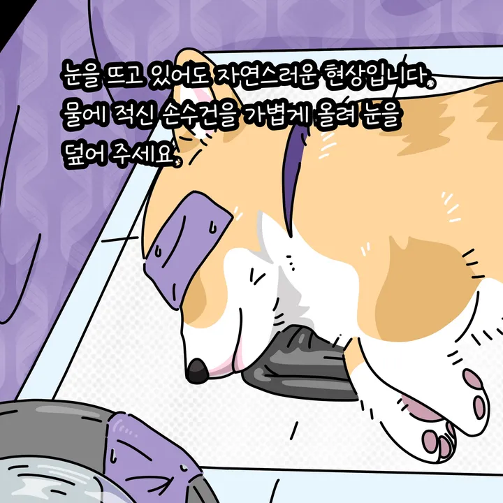 눈을 감겨주는 모습