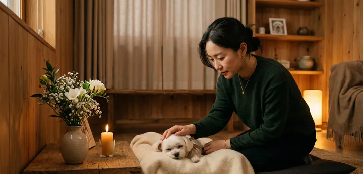 개 화장장 추모 시간 모습