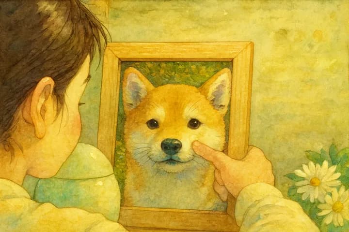 강아지 장례식장에서 주인이 강이지를 추모하는 모습