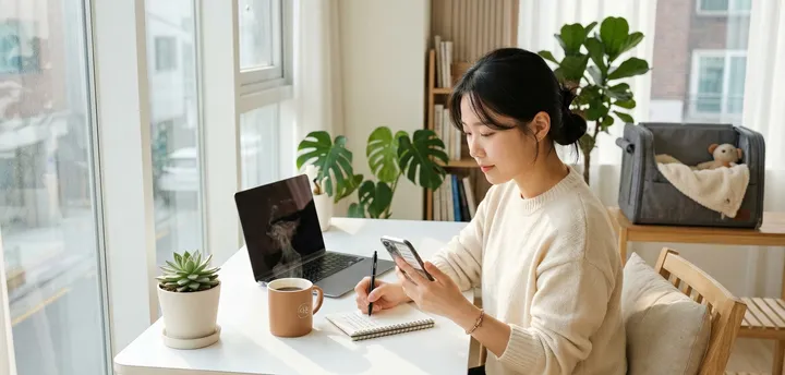 강아지 장례 비용을 비교하는 보호자