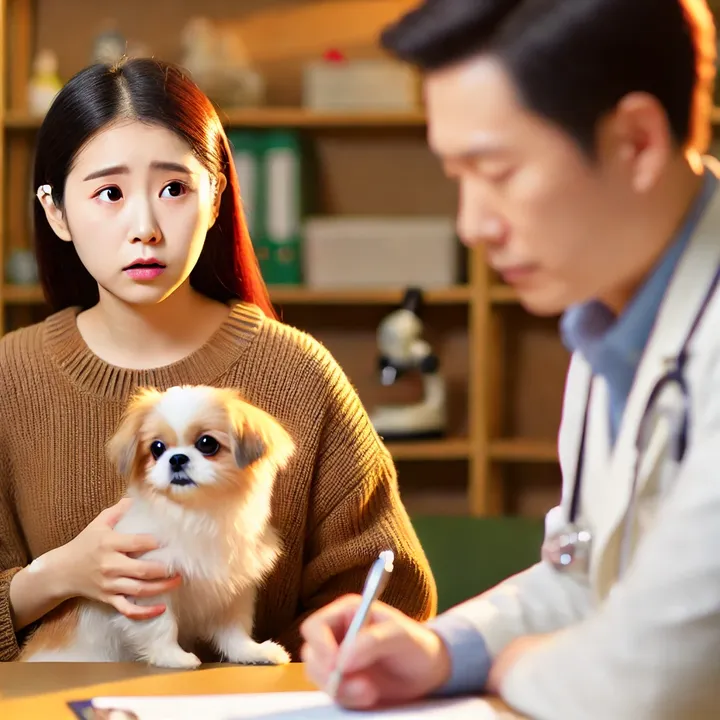 강아지 죽기 전 비명을 걱정하는 보호자