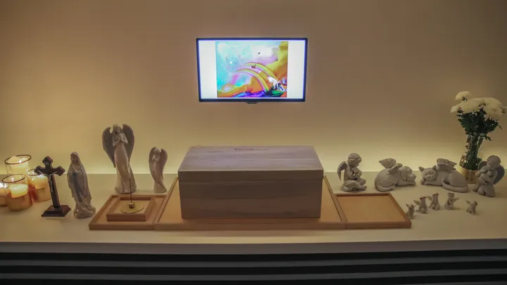 햄스터 화장 전 추모하는 공간