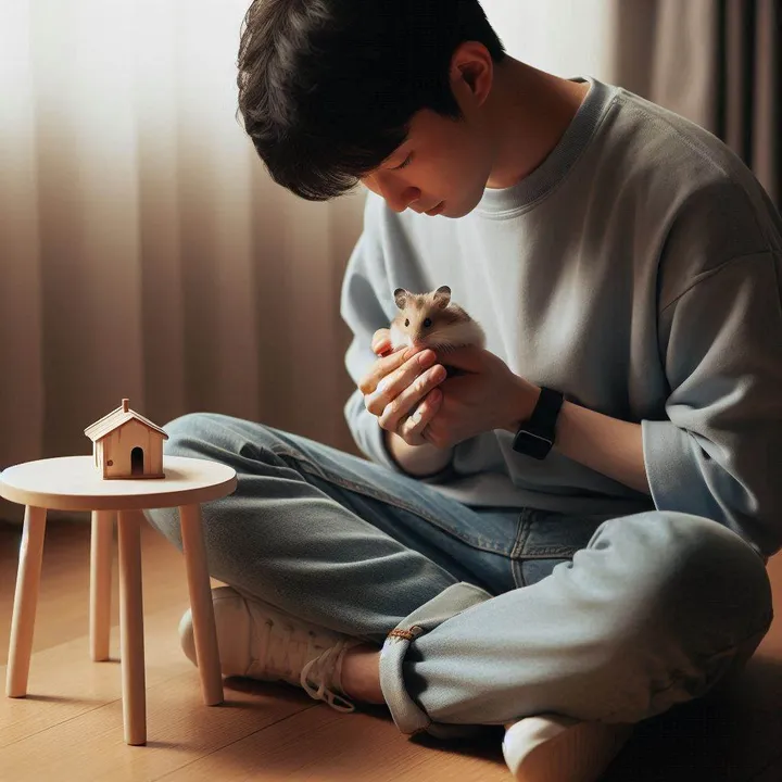 햄스터 갑자기 죽을까 걱정하는 보호자 모습