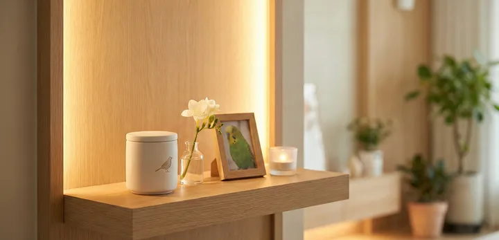 앵무새 장례식장 개별 화장 추모 모습