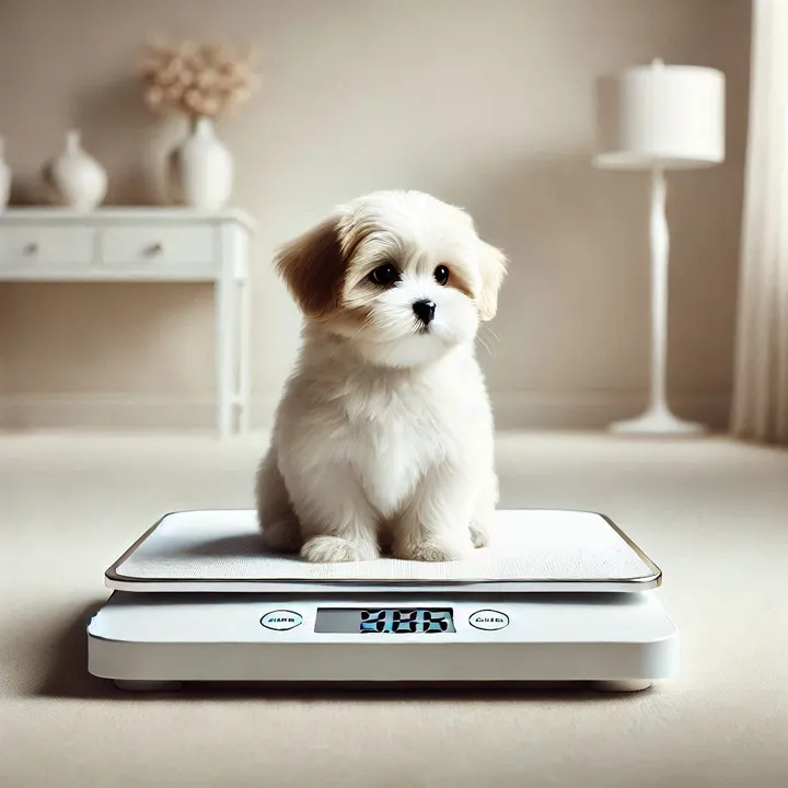 반려동물 장례식장 비용을 책정하기 위해서 체중을 재는 모습